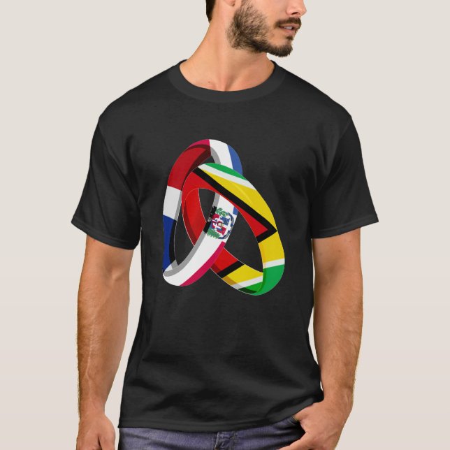 Dominican Republic Flag Guayanese Ring Marriage We T-Shirt (Front)