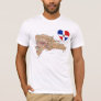 Dominican Republic Flag Heart and Map T-Shirt