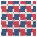 Dominican Republic Flag &amp; Heart Fabric /fashion