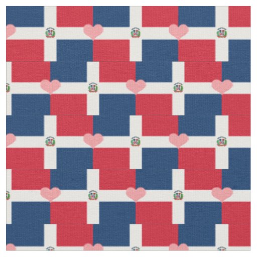 Dominican Republic Flag & Heart Fabric /fashion