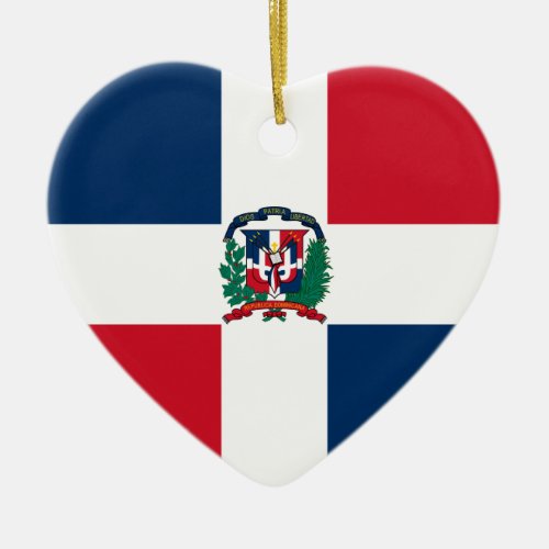 Dominican Republic Flag Heart Ornament