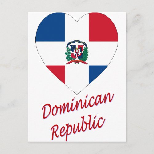 Dominican Republic Flag Heart with Name Postcard
