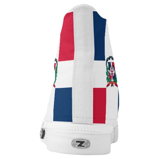 Dominican Republic Flag High-Top Sneakers (Left Shoe Back)