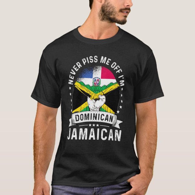 Dominican Republic Flag Jamaica Grown  Humor Pride T-Shirt (Front)