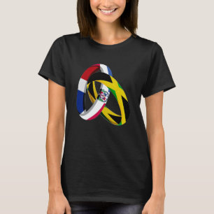 Dominican Republic Flag Jamaica Grown Ring Marriag T-Shirt