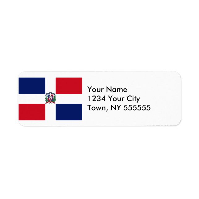 Dominican Republic Flag Label (Front)
