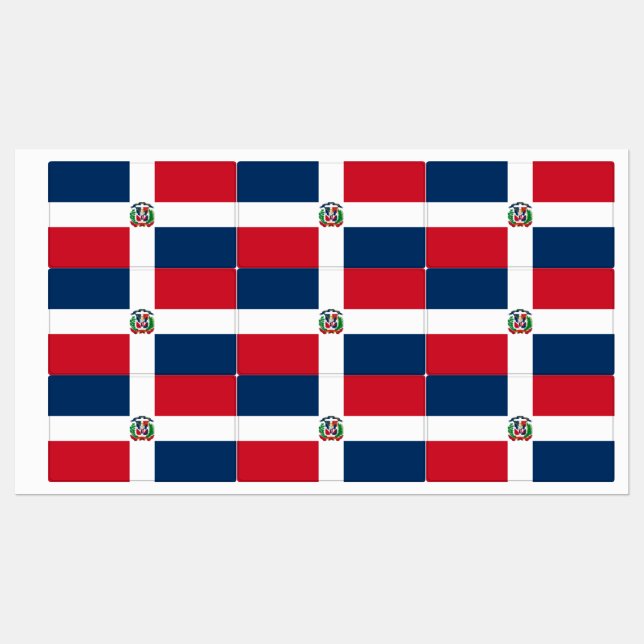 Dominican Republic Flag Labels (Sheet)