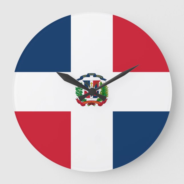 Dominican Republic Flag Large Clock (Front)