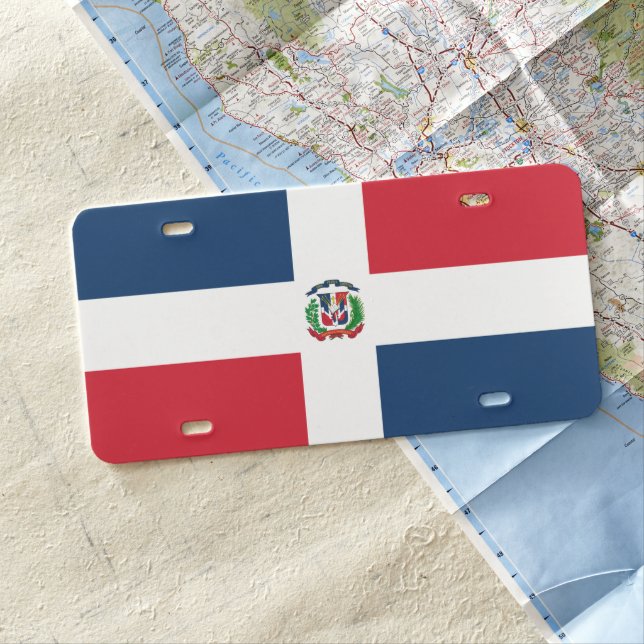 Dominican Republic Flag License Plate (In Situ)