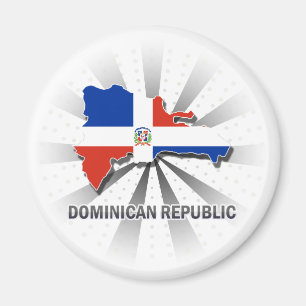 Dominican Republic Flag Map 2.0 Magnet