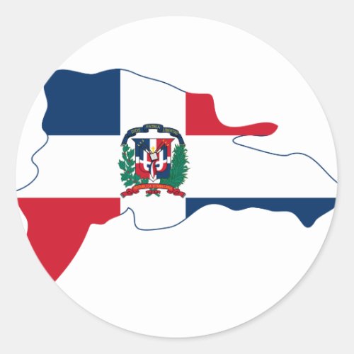 Dominican Republic Flag Map DO Classic Round Sticker