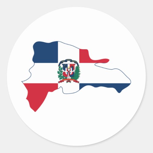 Dominican Republic Flag Map DO Classic Round Sticker