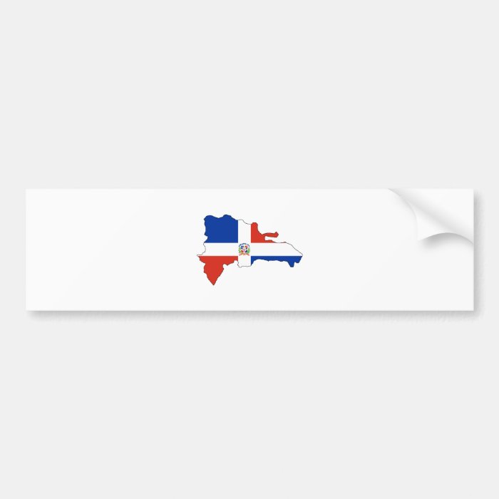 Dominican Republic Flag Map full size Bumper Stickers
