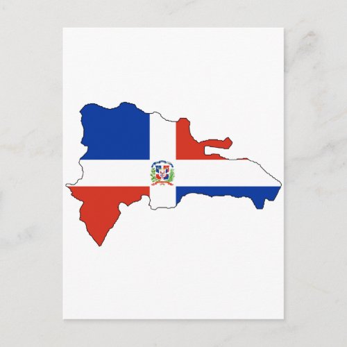 Dominican Republic flag map Postcard