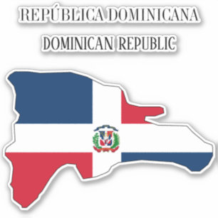 Dominican Republic Flag Map Sticker