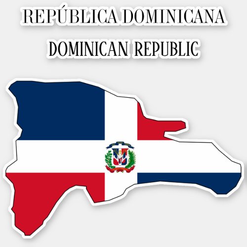 Dominican Republic Flag Map Sticker
