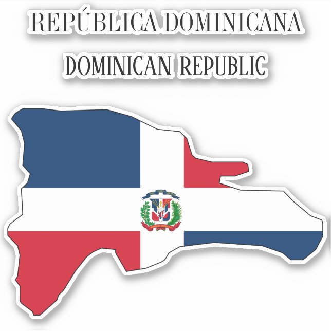 Dominican Republic Flag Map Sticker (Front)