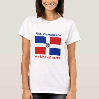 Dominican Republic Flag + Map + Text T-Shirt