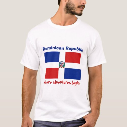 Dominican Republic Flag  Map  Text T_Shirt
