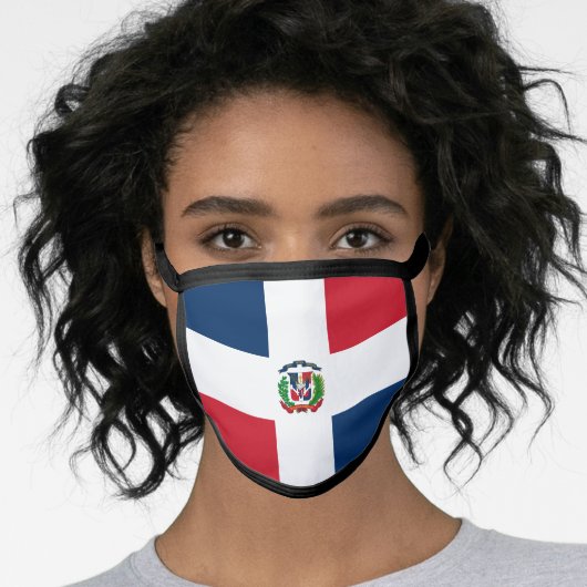 Dominican Republic Flag Mask - fashion/sports fans (Worn Her)