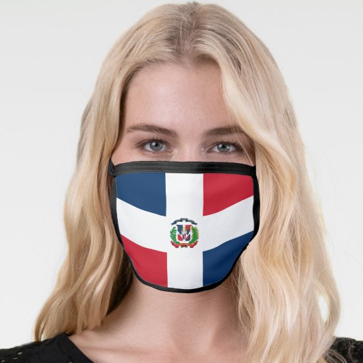 Dominican Republic Flag Mask - fashion/sports fans (Worn Her)