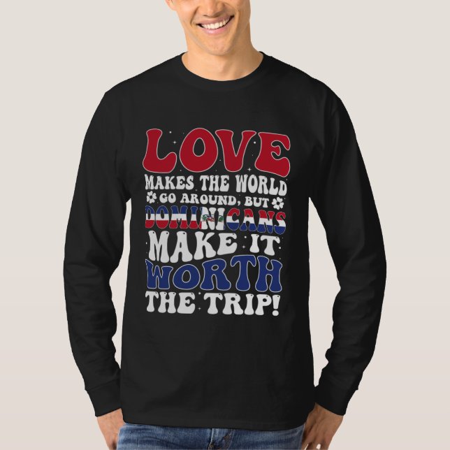 Dominican Republic Flag Men & Women Cute Til Domin T-Shirt (Front)