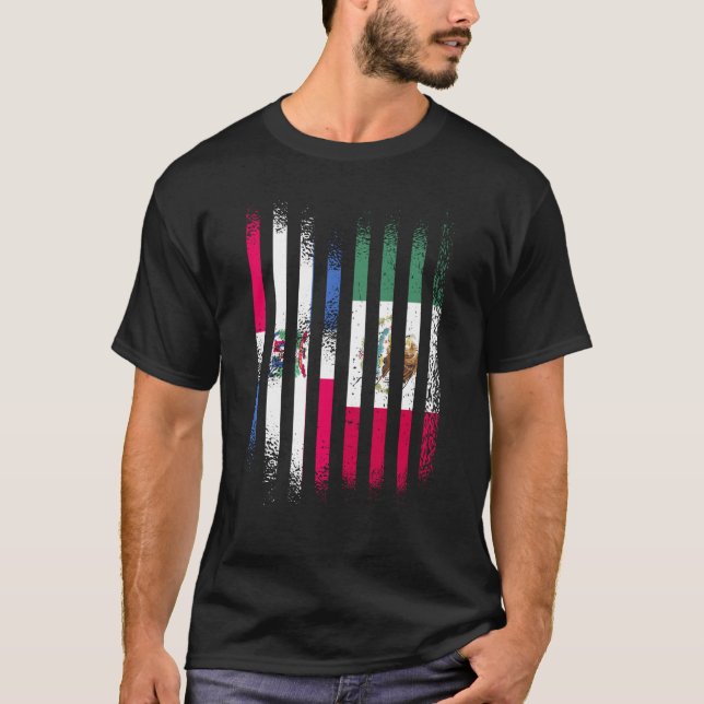 Dominican Republic Flag Mexico Grown Country Flags T-Shirt (Front)