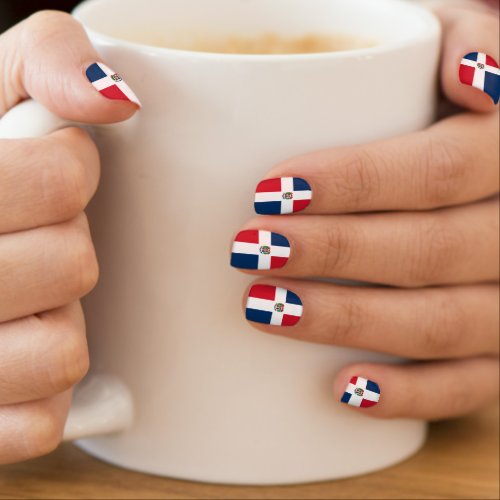 Dominican Republic flag Minx Nail Art