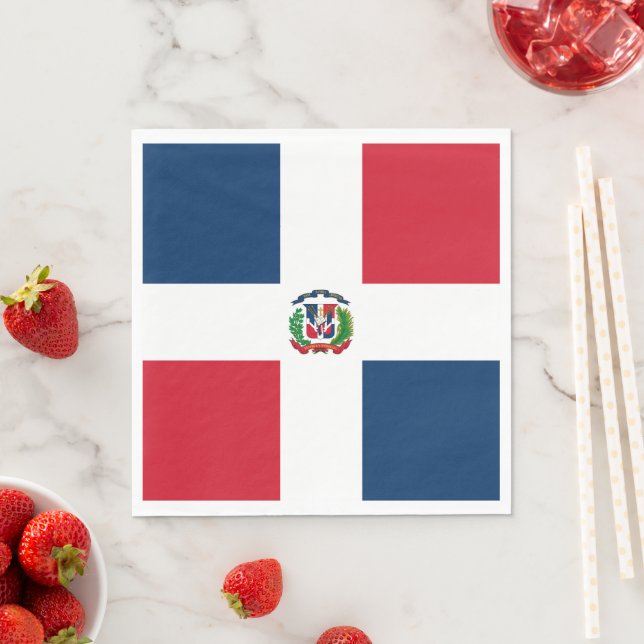 Dominican Republic flag Napkins (Insitu)