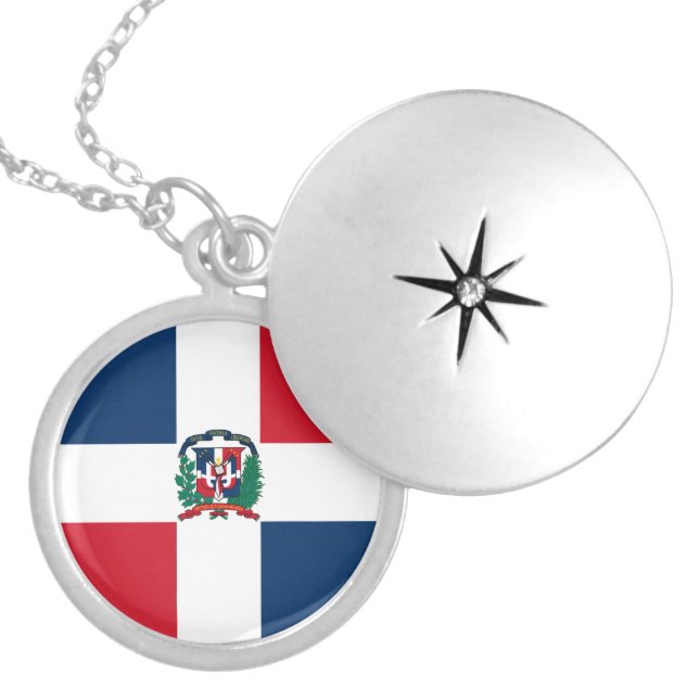 Dominican Republic Flag Necklace (Front)