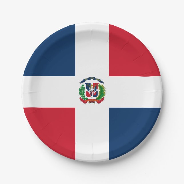 Dominican Republic Flag Paper Plates (Front)