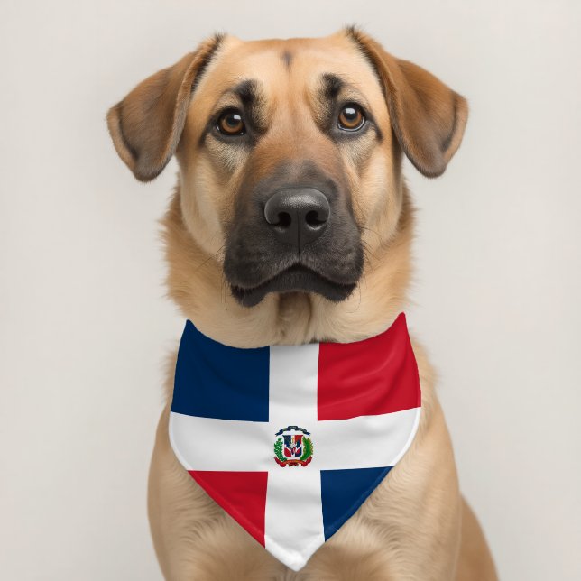 Dominican Republic flag Pet Bandana Collar (Dog 2)