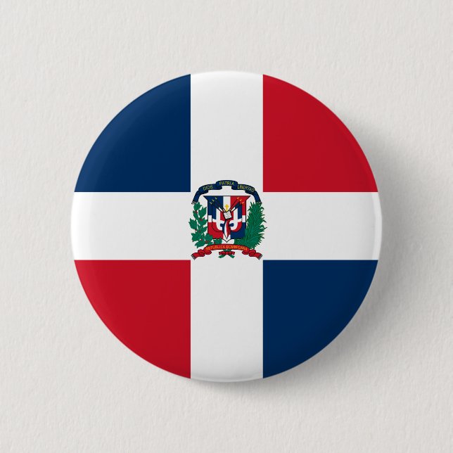 Dominican Republic Flag Pinback Button (Front)