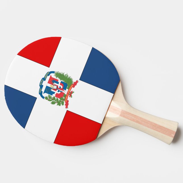 Dominican Republic Flag Ping-Pong Paddle (Side)