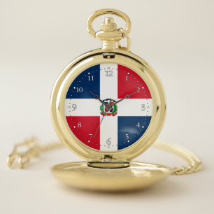 Dominican Republic Flag Pocket Watch