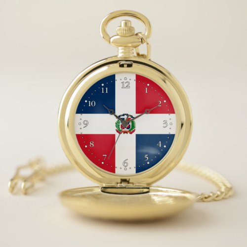 Dominican Republic Flag Pocket Watch