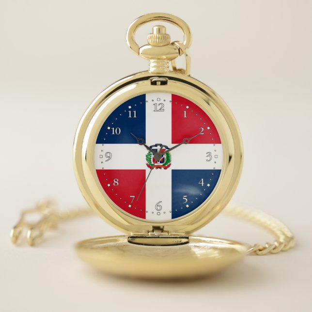 Dominican Republic Flag Pocket Watch (Inside)