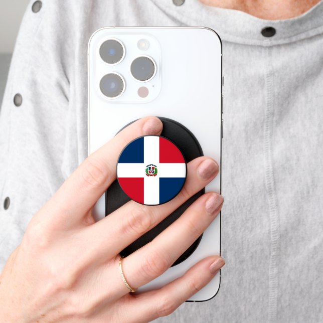 Dominican Republic flag PopSocket (Hand)