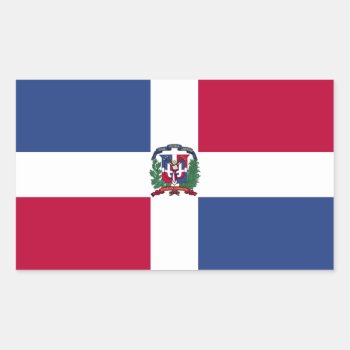 Dominican Republic Flag Rectangular Sticker by HappyPlanetShop at Zazzle