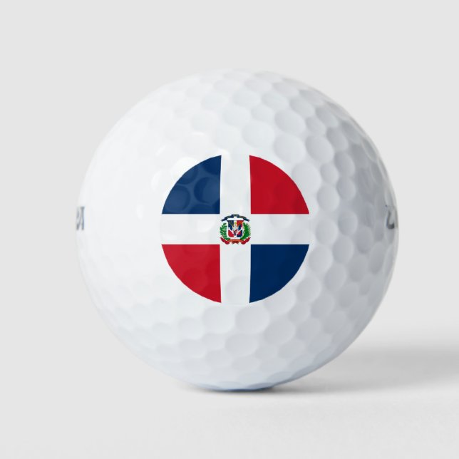 Dominican Republic Flag Red, White, Blue Golf Balls (Front)