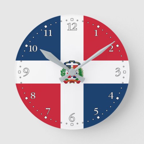 Dominican Republic Flag Round Clock