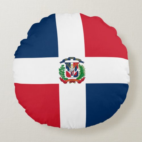 Dominican Republic Flag Round Pillow