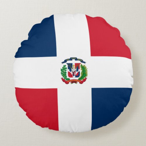Dominican Republic Flag Round Pillow