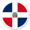 Dominican Republic Flag Round Sticker
