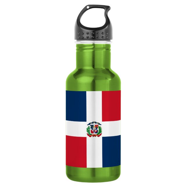 Dominican Republic Flag Stainless Steel Water Bottle (Front)