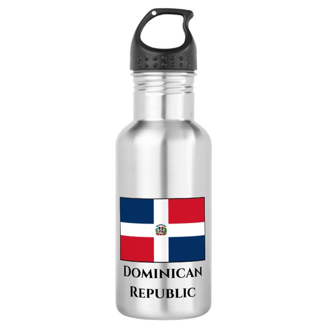 Dominican Republic Flag Stainless Steel Water Bottle (Front)