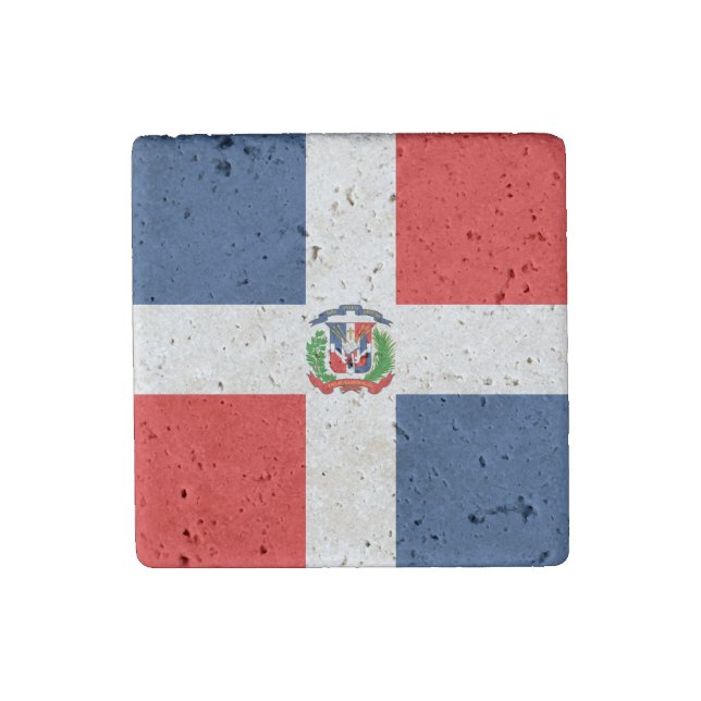 Dominican Republic Flag Stone Magnet (Front)