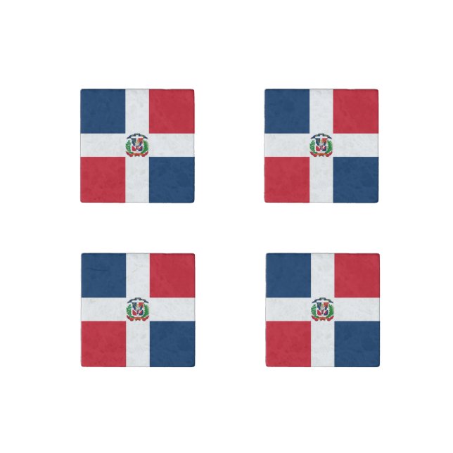 Dominican Republic Flag Stone Magnet (Front)