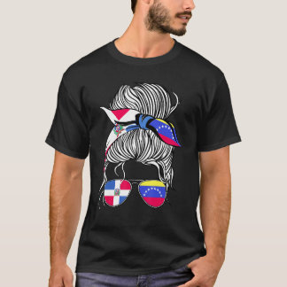 Dominican Republic Flag Venezuela Grown Women Girl T-Shirt