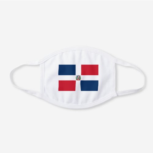 Dominican Republic Flag White Cotton Face Mask